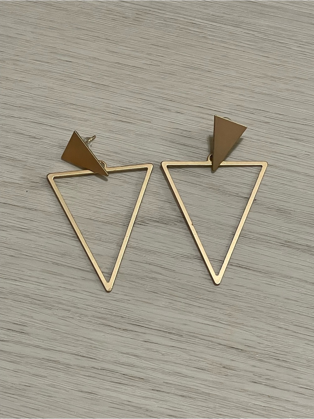 Gold Triangle Drop Earrings
